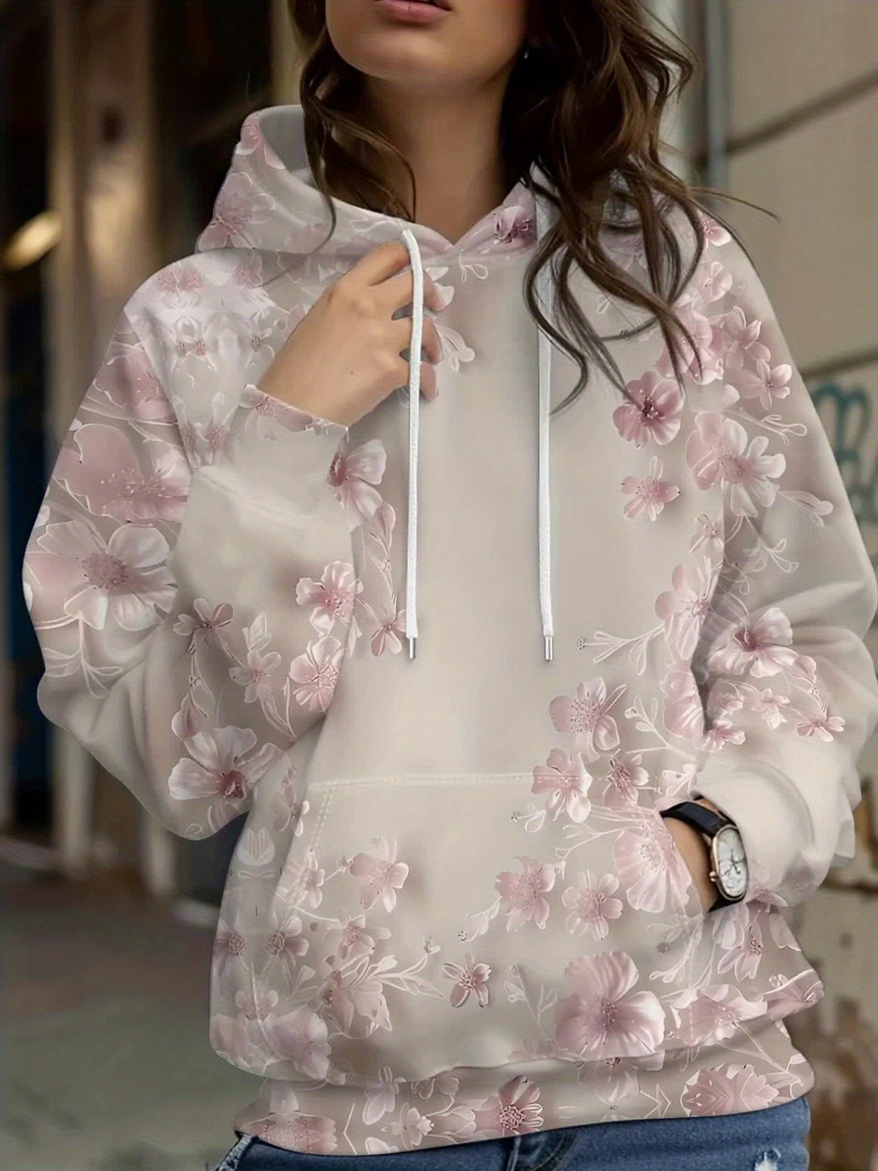 Plant Parent Hoodie - Casual French Flower Hoodie Top Women